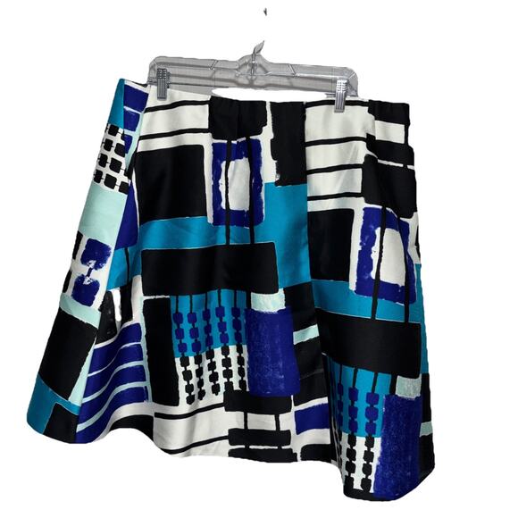 Lane Bryant Blue Geometric A Line Skirt w/ pockets NWT Party Cocktail Plus Sz 20 - Picture 2 of 10